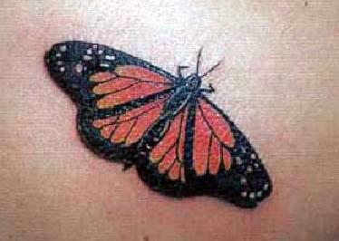 Red butterfly tattoo